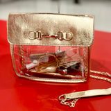 GO TEAM CLEAR CROSSBODY GAME DAY BAG - GOLD, BLACK OR TAN