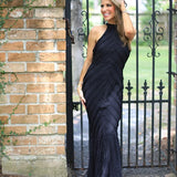 DATE NIGHT BLACK HALTER MAXI DRESS