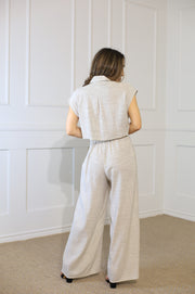 WHISPERS OF WISDOM NATURAL STRIPE JUMPSUIT