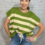 LINES OF CHIC KNIT STRIPE SWEATER