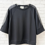 SOMETHING COZY BLACK ORGANZA TOP