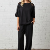 SOMETHING COZY BLACK ORGANZA TOP