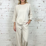 PLAYFULLY YOURS ECRU RAGLAN TOP