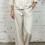 PLAYFULLY YOURS ECRU DRAWSTRING PANTS