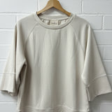 PLAYFULLY YOURS ECRU RAGLAN TOP