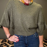CEDAR CREEK OLIVE BOAT NECK SWEATER