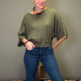 CEDAR CREEK OLIVE BOAT NECK SWEATER