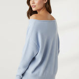 BRISK STROLL BABY BLUE LONG SLEEVE SWEATER