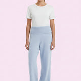 BRISK STROLL BABY BLUE MID RISE SWEATER PANTS