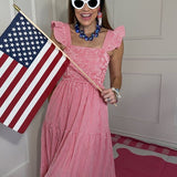 PICNIC IN THE PARK RED GINGHAM MAXI DRESS