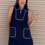 MIDNIGHT SUMMER KISSES NAVY DRESS