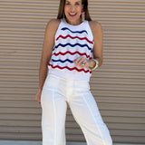 MEMORY LANE STRIPED SLEEVELESS SWEATER