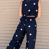 FEELS LIKE FUN NAVY POLKA DOT SET