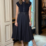 ROMANTIC MUSE NAVY MIDI DRESS