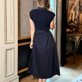 ROMANTIC MUSE NAVY MIDI DRESS
