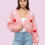 OPEN HEART PINK CARDIGAN SWEATER