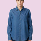 FARMERS MARKET DENIM COTTON BUTTON UP SHIRT