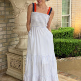 SWEET FIELDS RUFFLE STRAP MAXI DRESS