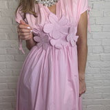 SINCERELY SWEET PINK 3D FLOWER DRESS