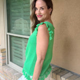 FINAL TOUCH TASSEL TANK SWEATER
