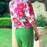 GARDEN GATHERING FLORAL PATTERN TOP