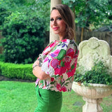 GARDEN GATHERING FLORAL PATTERN TOP
