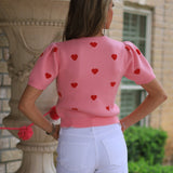 HEART FULL OF LOVE PINK SWEATER