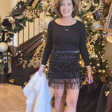 READY TO PARTY SEQUINS TASSEL MINI SKIRT