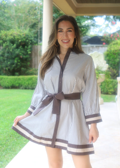 URBAN WONDERS MOCHA STRIPE DRESS
