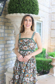 MOSCATO SIPPIN' FLORAL MIDI DRESS