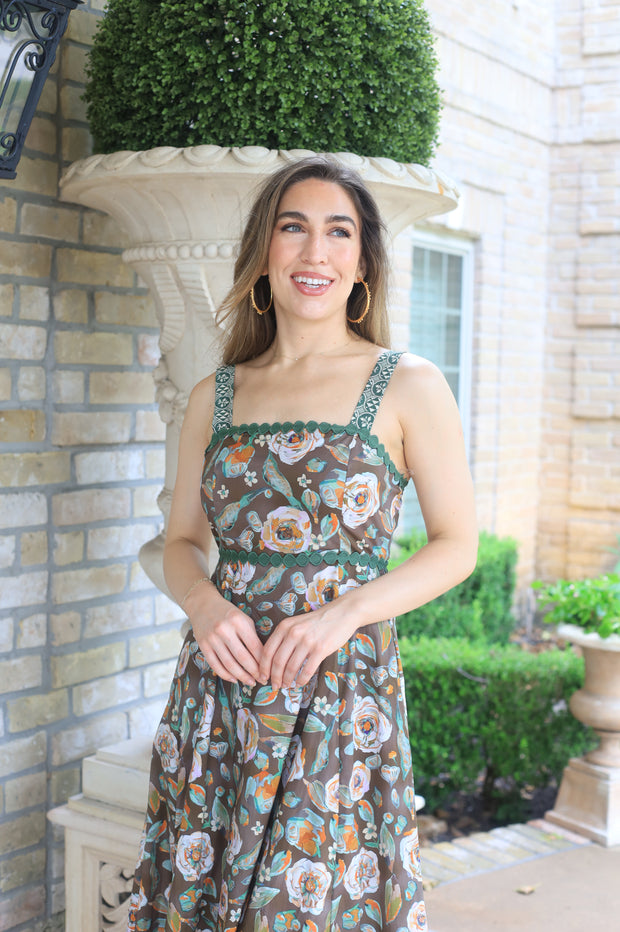 MOSCATO SIPPIN' FLORAL MIDI DRESS