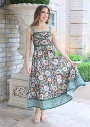 MOSCATO SIPPIN' FLORAL MIDI DRESS