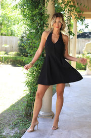 CLASSIC COUTURE HALTER NECK MINI DRESS