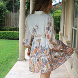 GARDEN GATHERING BELTED FLORAL DRESS