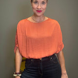 FOREVER FALLING BAT SLEEVE BLOUSE - RUST OR OLIVE
