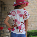 QUEEN OF SPARKLES:  DOILY HEART SEQUIN TEE