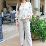 JUST WINGING IT IVORY EMBROIDERED BLOUSE