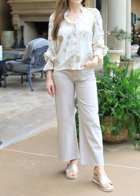 ENTRO FLAWLESS BEHAVIOR HIGH WAISTED WIDE LEG PANTS