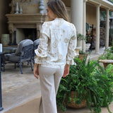 JUST WINGING IT IVORY EMBROIDERED BLOUSE