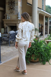 JUST WINGING IT IVORY EMBROIDERED BLOUSE