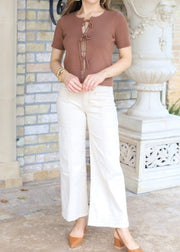 KUT MEG HIGH RISE WIDE LEG JEANS - CANVAS COLOR