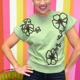 GOOD TO BE HERE OLIVE KNIT TOP
