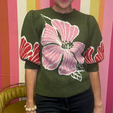 BLOOMING BOLDLY FLORAL KNIT SWEATER