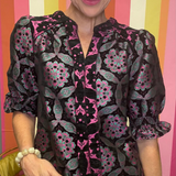 PARISIAN NIGHTS BLACK TAPESTRY BLOUSE