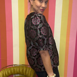PARISIAN NIGHTS BLACK TAPESTRY BLOUSE