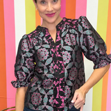 PARISIAN NIGHTS BLACK TAPESTRY BLOUSE