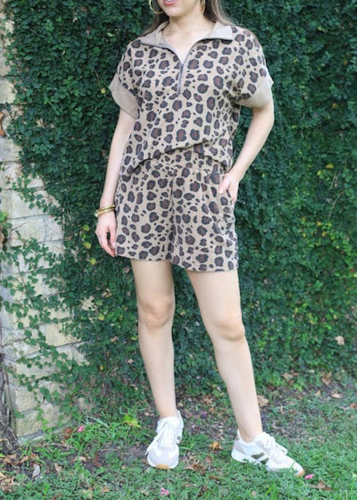 MIDNIGHT SUN LEOPARD PRINT SHORTS