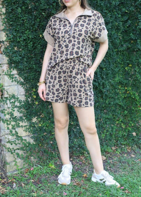 MIDNIGHT SUN LEOPARD PRINT SHORTS