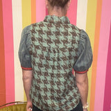 SIGNATURE STYLE HOUNDSTOOTH BLOUSE