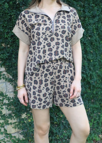 MIDNIGHT SUN LEOPARD PRINT SHORTS
